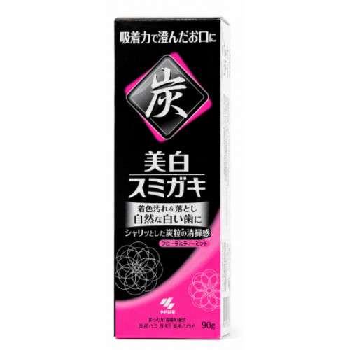 Чорна зубна паста з відбілювальним ефектом Kobayashi Sumigaki Charcoal Whitening Toothpaste Bihaku «Квітковий чай», 90 г